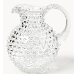 Brocca in vetro soffiato Hobnail 2 L