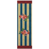 Lisa Corti - 2 cotton runner - queen stripes bouquet peacock