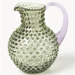 Brocca in vetro soffiato Hobnail 2 L