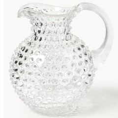 Brocca in vetro soffiato Hobnail 2 L